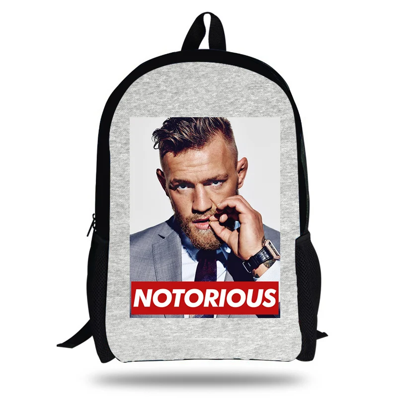 cheap 16 Inch UFC MMA THE Notorious Conor Mcgrego Printing Bag Backpack For Children School Backpacks For Boys Girls Kids Bookbag