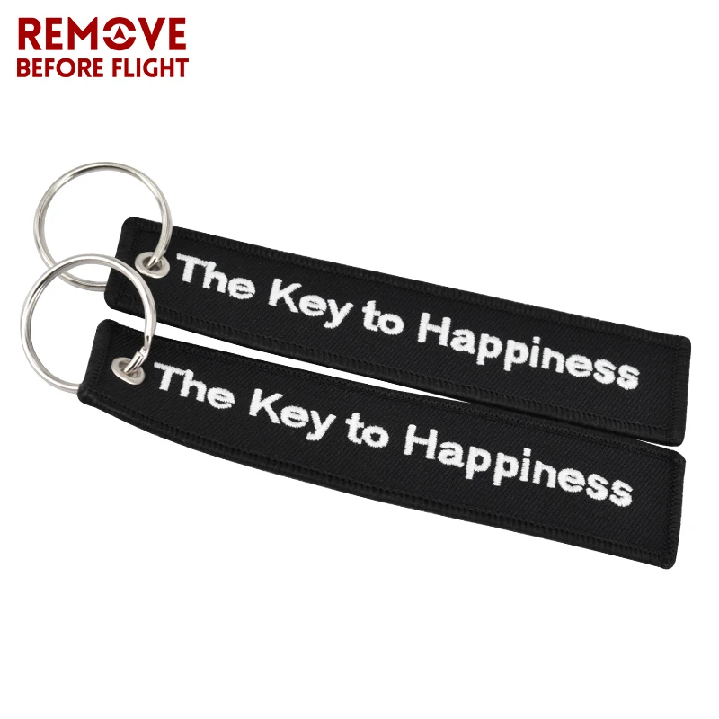 The Key to Happiness Key Chain Bijoux Keychain for Motorcycles and Cars Gifts Key Tag Embroidery Key Fobs OEM Key Ring Bijoux (9)