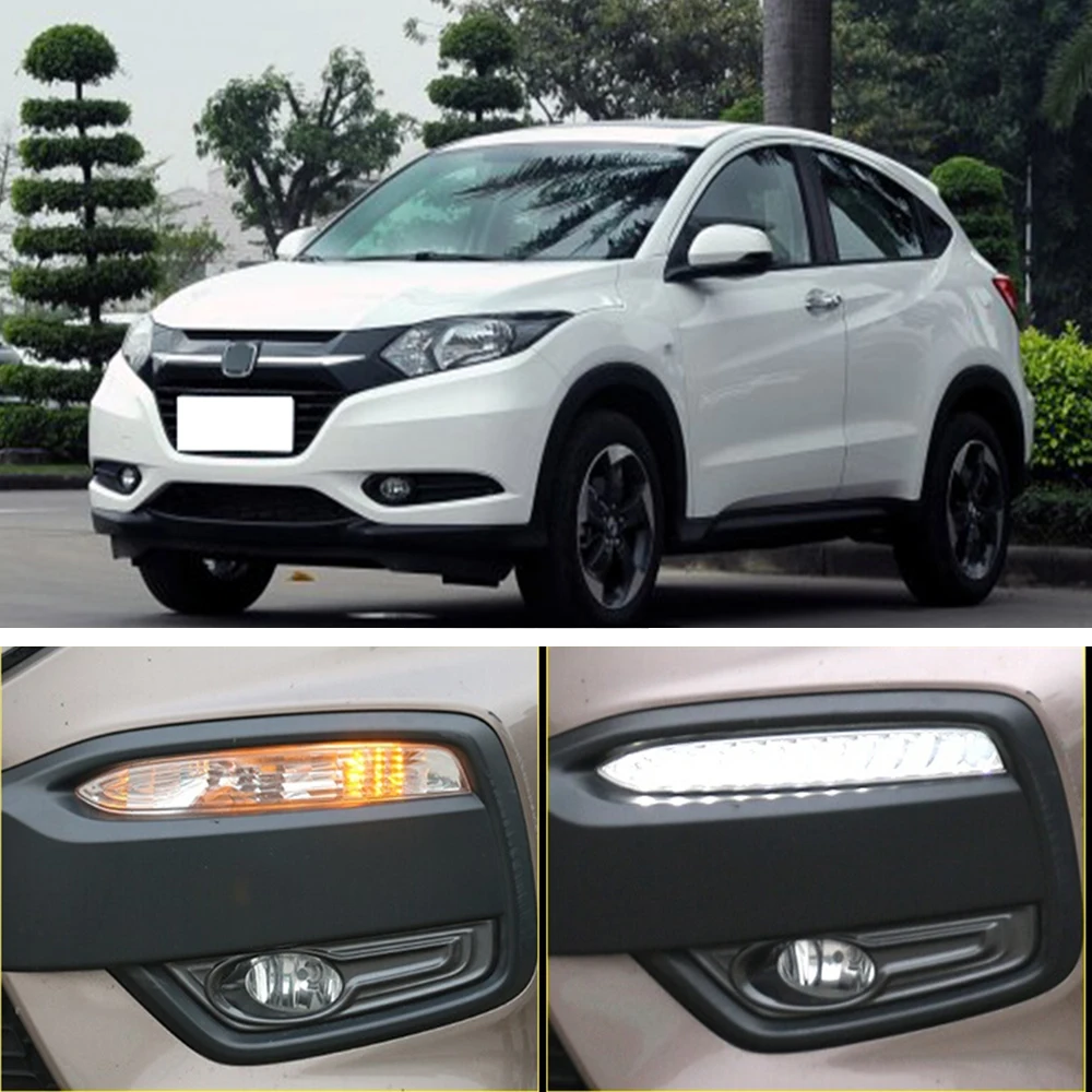 CAPQX 1 пара для Honda XRV XR V HRV 2015 2017 светодиодный дневный ходовой светильник DRL Дневной