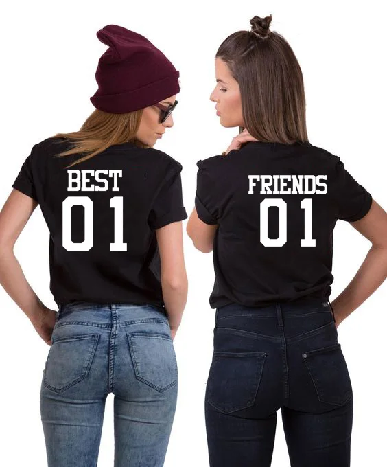 

Best 01 Friend 01 Matching Best Friends T-Shirts BFF Tee Summer Short Sleeve Girlfriends Shirts Besties Tshirts BFF Tops Clothes