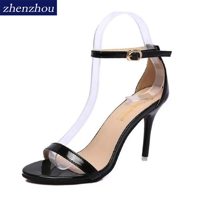

Free shipping summer 2019 peep-toe heel sandals heels waterproof cross strap hollow out sexy sandals for women's shoes