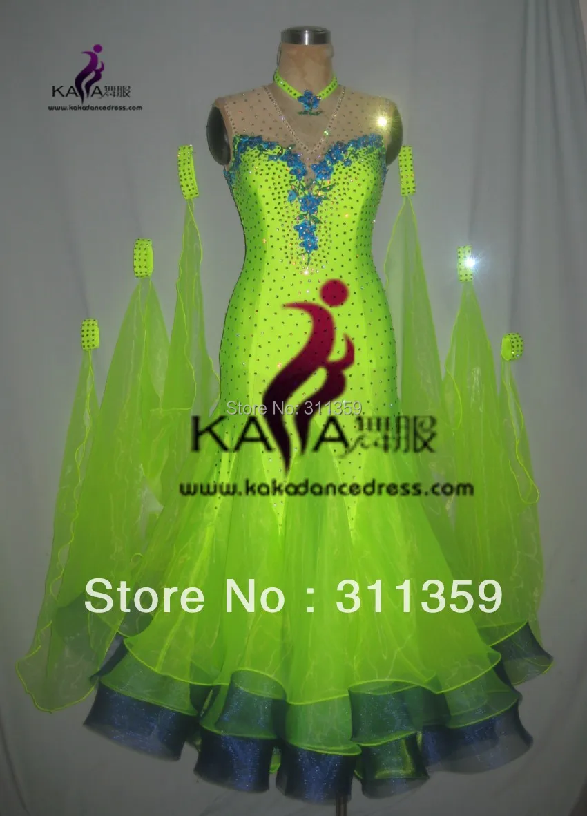 

KAKA DANCE B1347,Silk Organza Fabric Ballroom Standard Dance Dress,Waltz Dance Competition Dress,Women,Girl,Dance Dress Ballroom