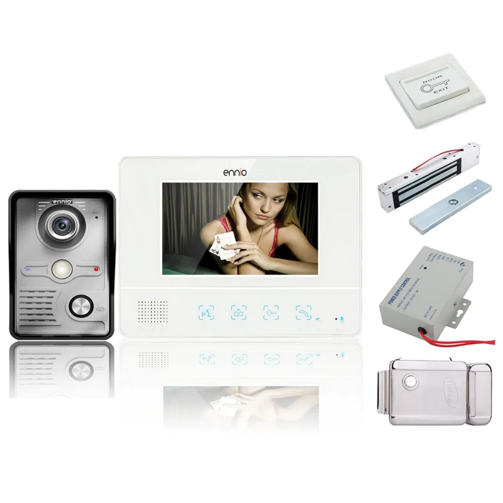 

Home Security 7 Inch TFT Touch Screen Color Video Door Phone CMOS Night Version Doorbell Camera Intercom system+Electronic locks