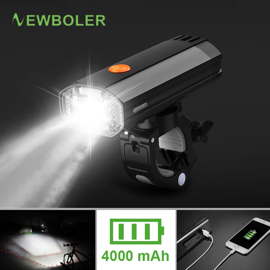 Billige NEWBOLER 600 Lumen Fahrrad Licht MTB Bike Scheinwerfer LED Rücklicht USB Aufladbare Taschenlampe Radfahren Laterne Für Fahrrad Lampe