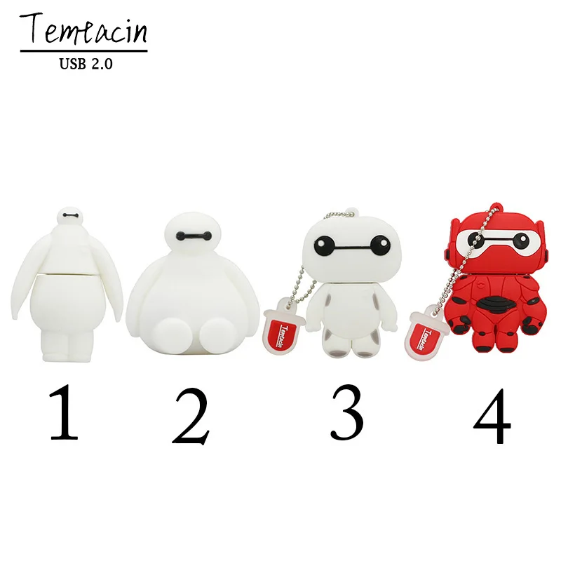 

Full Capacity Big Hero 6 BAYMAX USB Flash Drive PenDrive 4GB 8GB 16GB 32GB Mini Cute Snowman Memory Stick USB Drive U Disk