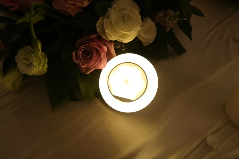 UFO Shape Motion Sensor Child Night Light 360 Degree Rotating Lamp Wall Hallway Closet Bedroom Battery Powered LED Night Light (20)