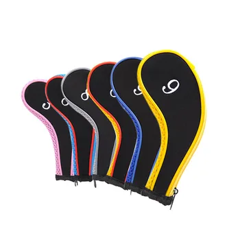 

10 PCS Golf Club Head Cover Iron Putter Headcover Protect Set Number Printed with Zipper Golf Club Accessories