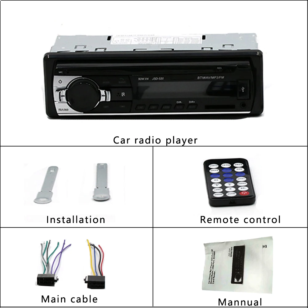 Hikity autoradio 12V JSD-520 Car Radio Bluetooth 1 din Car Stereo Player AUX-IN MP3 FM radio Remote Control for phone Car Audio Hikity autoradio 12V JSD-520 Car Radio Bluetooth 1 din Car Stereo Player AUX-IN MP3 FM radio Remote Control for phone Car Audio