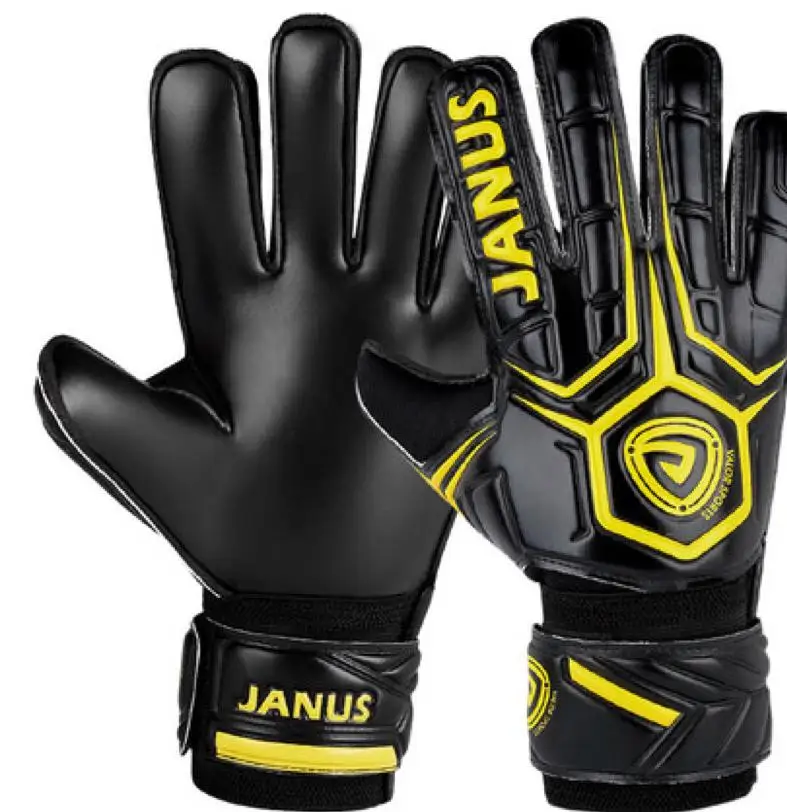 Janus новые профессиональные взрослые футбольные вратарские перчатки футбольный комплект вратаря тренировочные перчатки защита пальцев JA919 - Цвет: black green