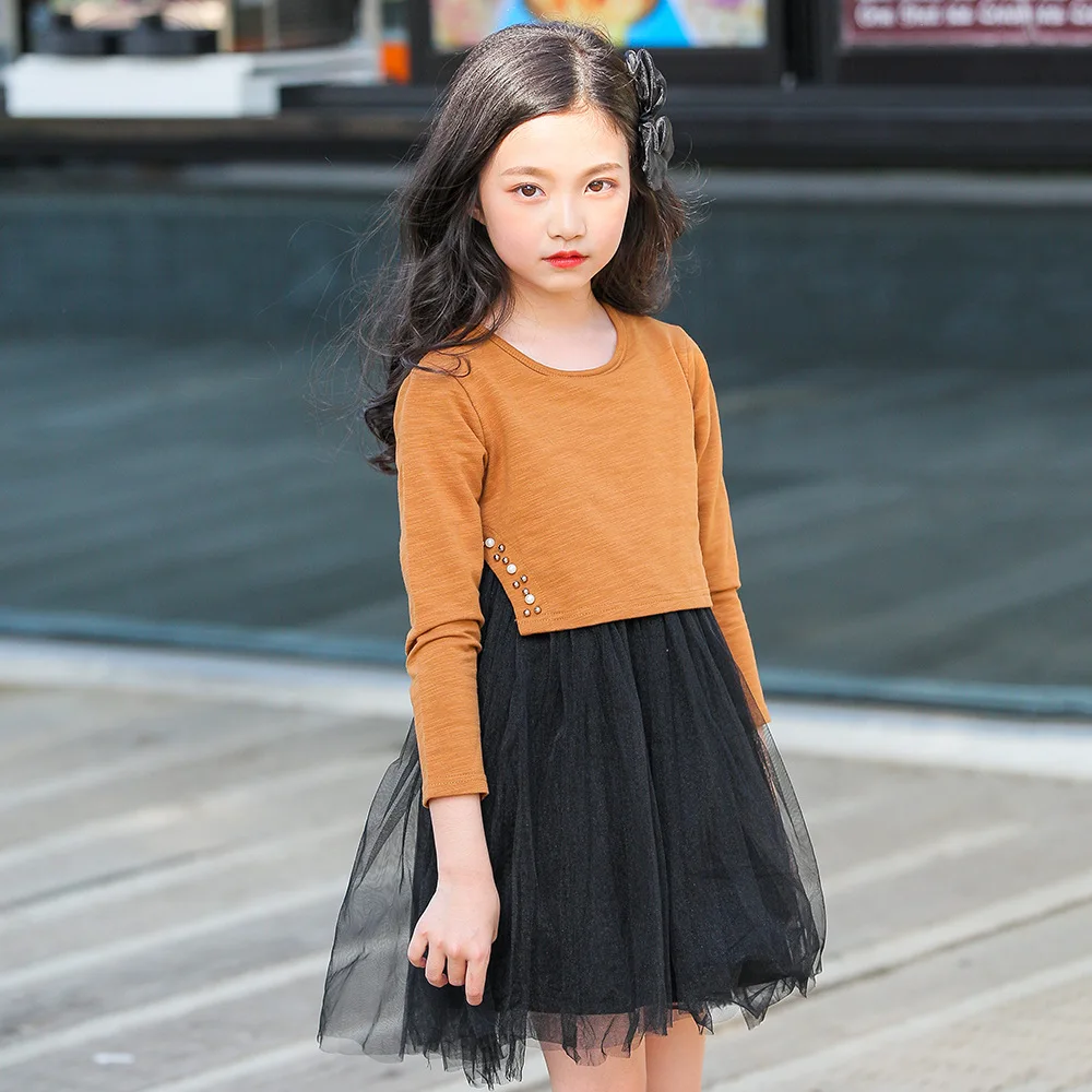 

New Autumn Girls Patchwork Princess Dress Baby Girl Tutu Dresses Girls Party Clothing Kids Stitching Multi-Layer Tutu DressCA305