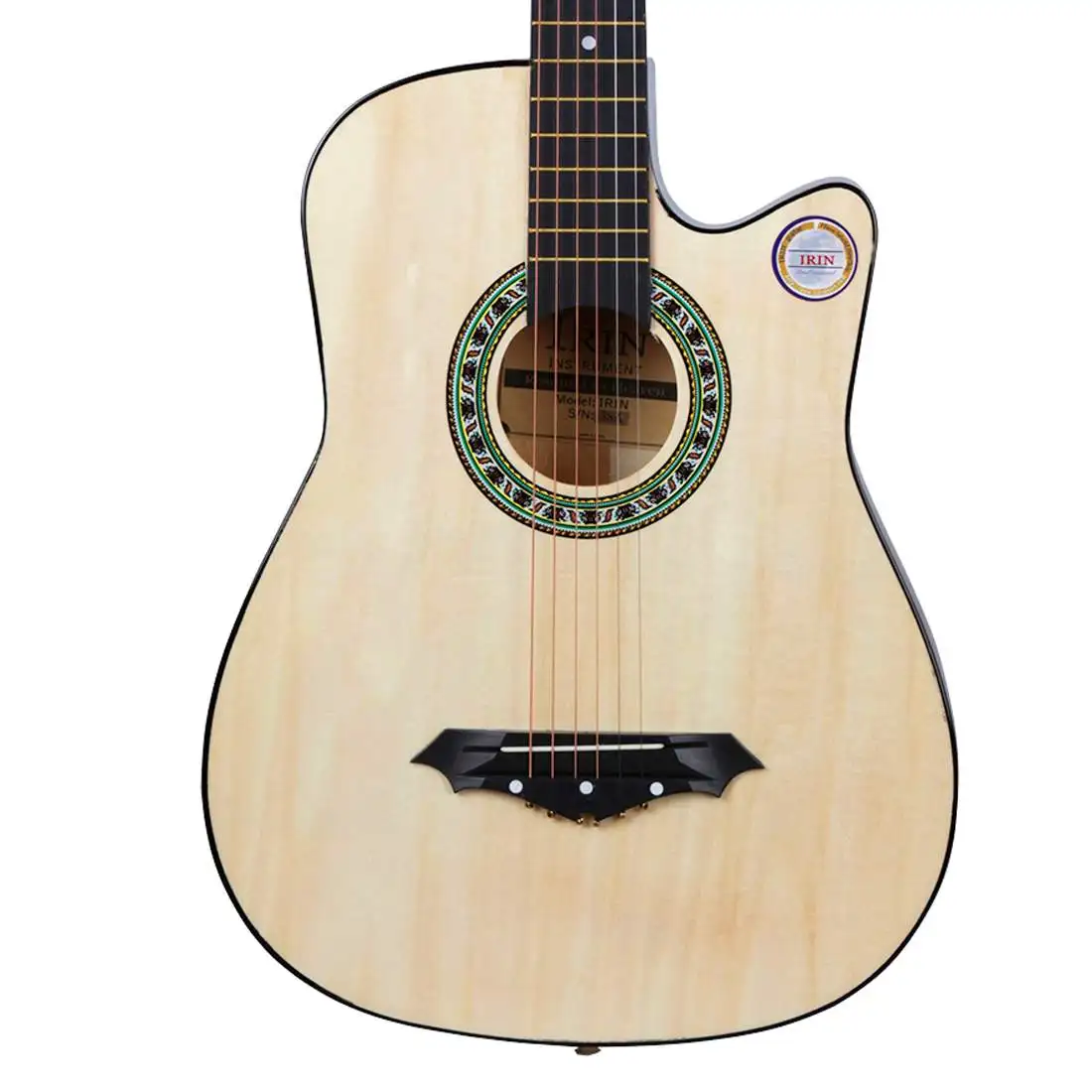 IRIN 38 дюймов гитара Акустическая гитара начинающие начать практическую гитарную струнный инструмент - Цвет: Wood color