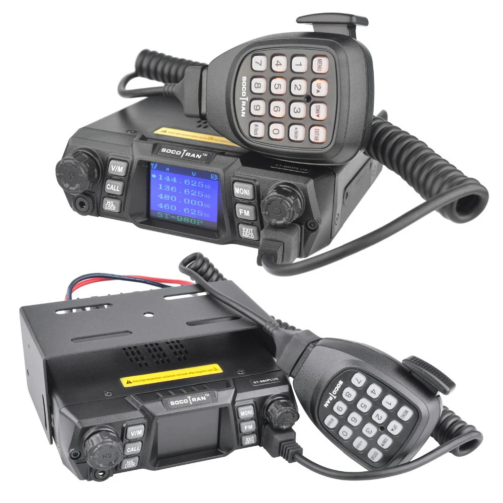 Мобильный радиоприемопередатчик VHF UHF мобильный радиоприемник двухдиапазонный четырехдиапазонный резервный трансивер для транспортного средства с кабелем для программирования и программным обеспечением