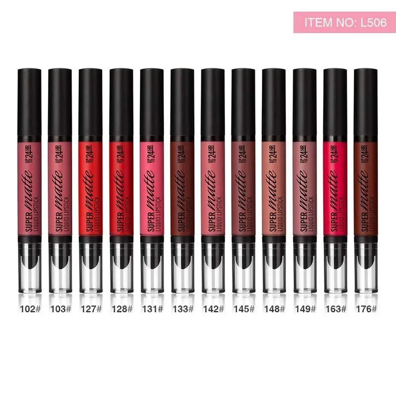 MENOW Brand Perfect Beauty Longlasting Matte Lip Gloss With Sponge Tip Lip Stick effect Lip Gloss L506