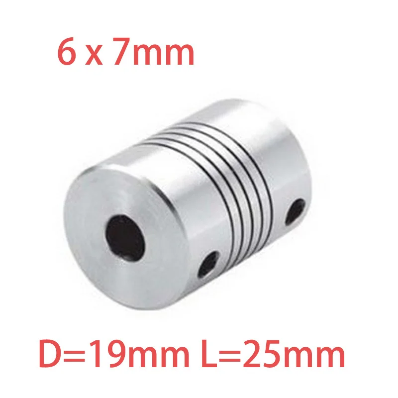

4PCS 6x7mm CNC Motor Jaw Shaft Coupler 6mm To 7mm Flexible Coupling OD 19x25mm wholesale Dropshipping