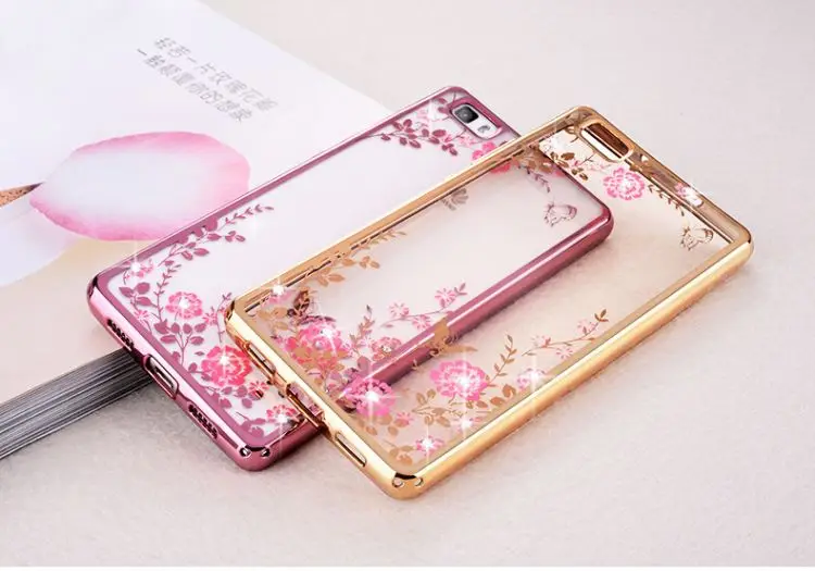 Для huawei P8 P 8 Lite Мягкий силиконовый чехол из ТПУ с роскошный блестящий яркий со