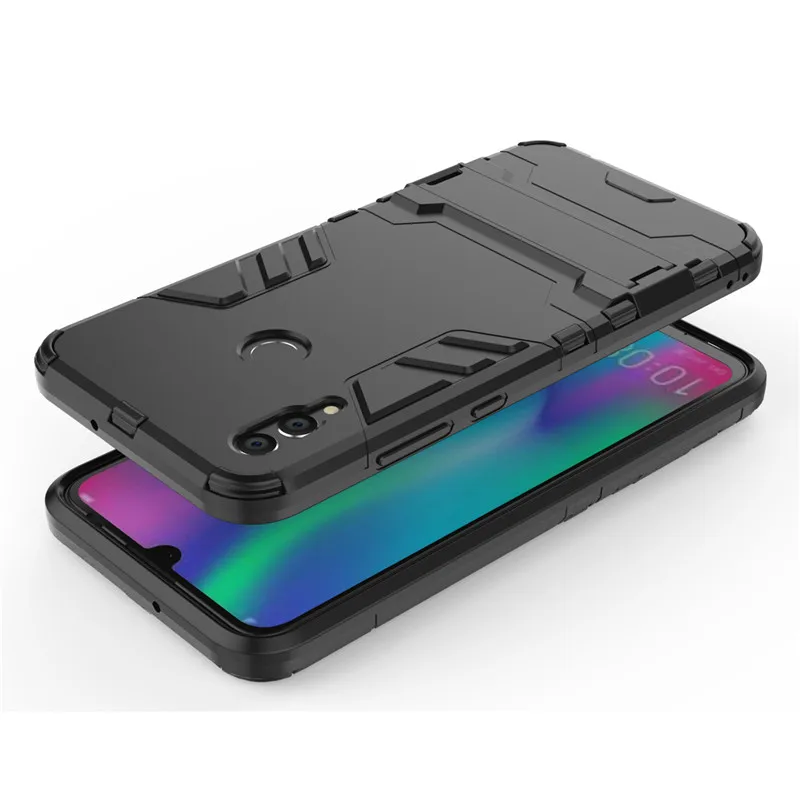 2 in 1 Hard PC+Soft Silicone TPU Rugged Rubber Kickstand Armor Phone Case For HUAWEI HONOR 10 Lite P Smart 2019 Stand Cover (24)