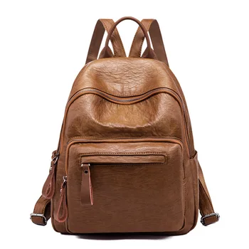 

Casual Women Backpack black School Bags For Teenagers Girls Brand Designer Travel bags soft PU Leather Backpacks female Mochila