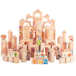 103 шт. DIY креативные деревянные строительные блоки цифровые буквы фрукты животные собранные Ранние развивающие игрушки для детей
