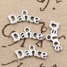 50 pçs charms placas dança 20x9mm antigo prata cor chapeado pingentes fazendo diy artesanal tibetano prata cor jóias