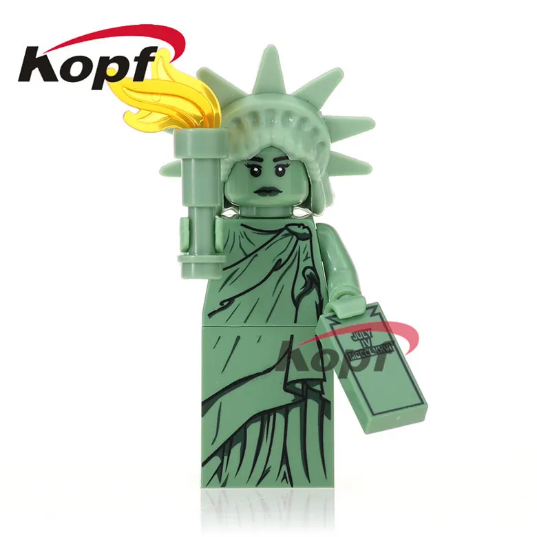 

20Pcs Super Heroes Statue of Liberty Gingerbread Man Medusa Bricks Set Model Building Blocks Best Children Gift Toys PG1029