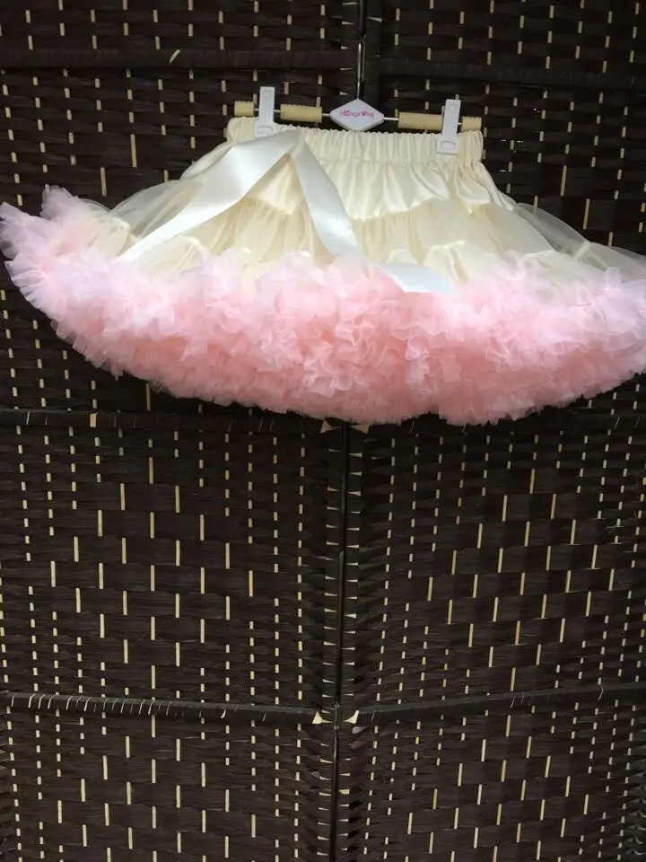 ivory with pink pettiskirts Baby Pettiskirt bowknot Skirt Tutu Girls