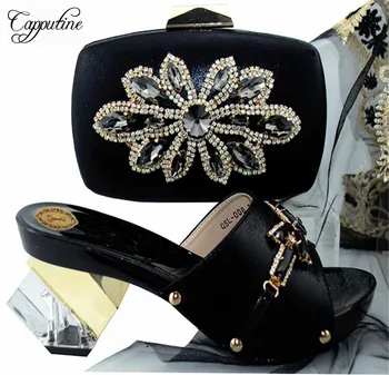 

Capputine PU Leather New Ladies Italian Shoes And Bag Set 2018 African Shoes And Matching Bag Nigerian Wedding Shoes And Bag Set