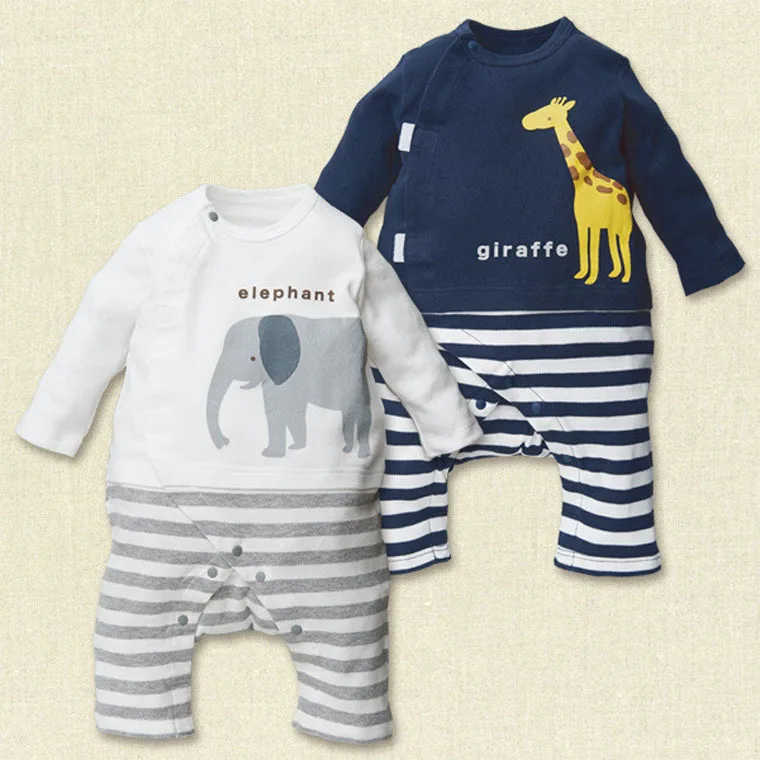 100% Cotton Baby rompers legged long sleeves baby clothing newborn cartoon Elephan Giraffe baby boy clothes girls roupas bebes HTB15btRKFXXXXbvXVXXq6xXFXXXw - 100% Cotton Baby rompers legged long sleeves baby clothing newborn cartoon Elephan Giraffe baby boy clothes girls roupas bebes