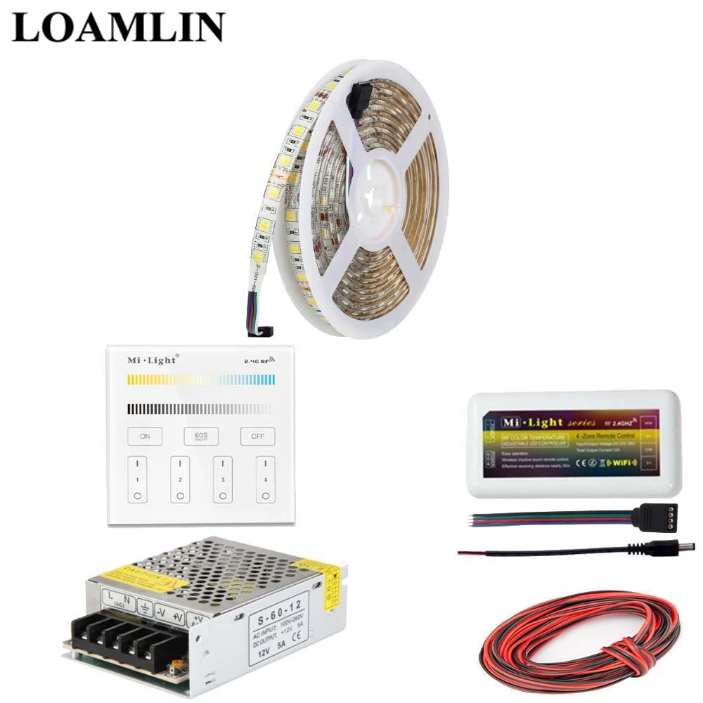 5 м 10 15 20 Светодиодная лента 5050SMD цветовая температура Milight B2 Сенсорная панель Led