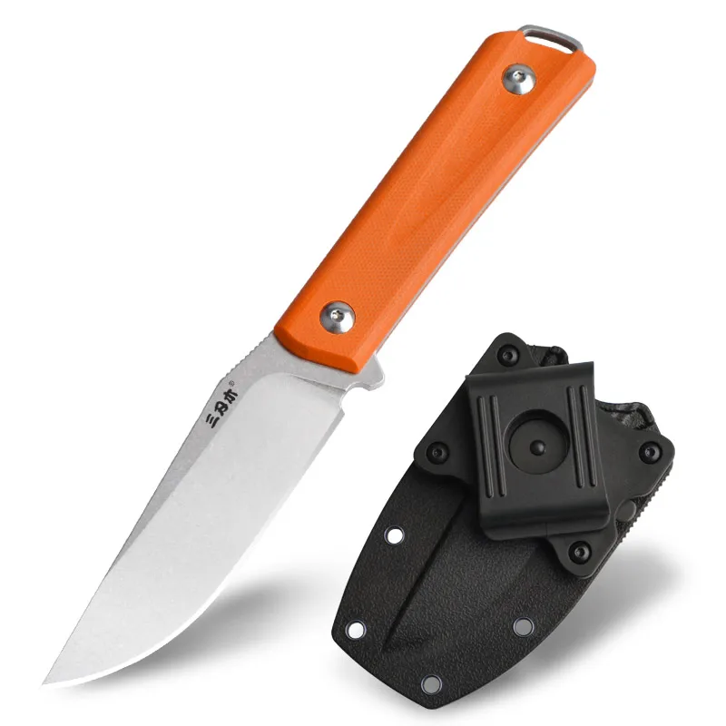 Sanrenmu S611 фиксированный balde нож прямой 8cr14 из нержавеющей стали для кемпинга охоты выживания Открытый тактический нож edc - Цвет: Оранжевый