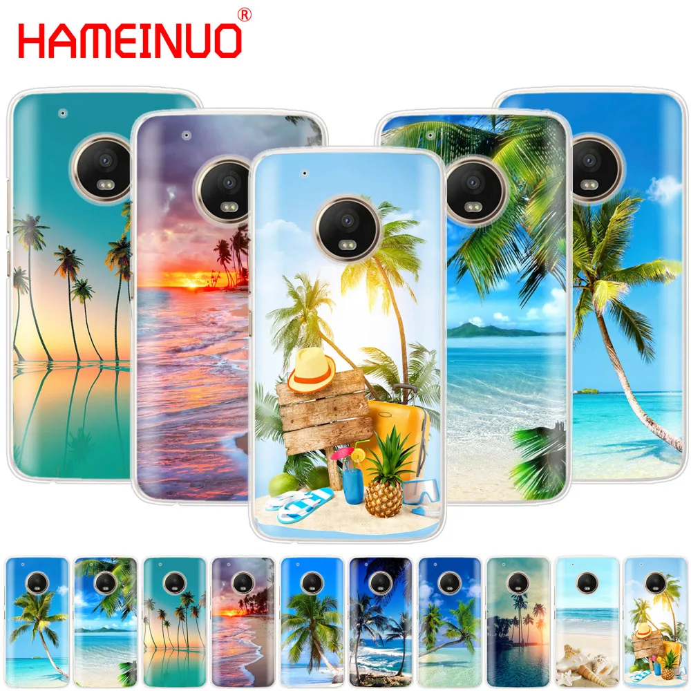 

HAMEINUO summer Beach Scene at Sunset on sea Palm Tree case phone cover For Motorola Moto X4 C G6 G5 G5S G4 Z2 Z3 PLAY PLUS