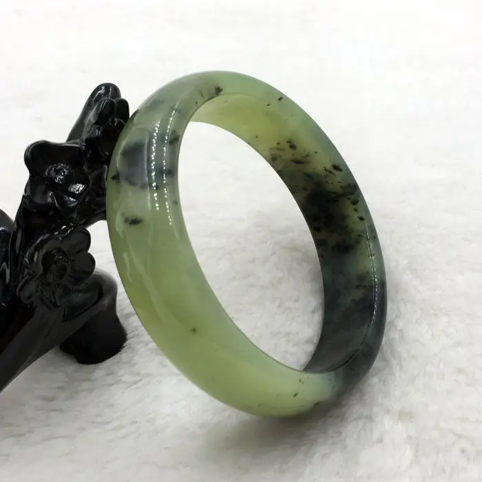 

60mm Vintage Certified Grade A Genuine Natural Green stone Bangle Bracelet 6120