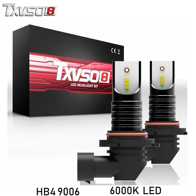 

TXVSO8 2PCS hb4 led 9006 auto Headlight Bulb CSP Chips-12V 30000LM 6000K 55W led auto light Bulbs car front Headlamp Fog lamp