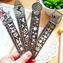 100 PC креативная металлическая линейка прямая Закладка полые ультратонкие линейки Корея канцтовары офисный школьный поставщик