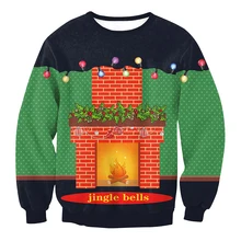 Christmas Window Stove Print Polyester Loose O-neck Clothing Long Sleeve Spring Autumn New Hoodie Christmas Window Stove Print Polyester Loose O-neck Clothing Long Sleeve Spring Autumn New Hoodie