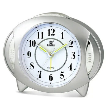 

Creative UFO MODEL Alarm clock Non Ticking with Night light Easy to Set Battery Operated Quartz for Bedrooms Desk Travel clock