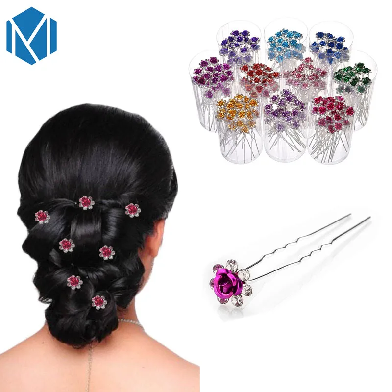 

20Pcs/Lot Women Flower Wedding Hairpins Hairclip Hair Accessories Jewelry Girls Bridal Rhinestone Hair Clip Hairgrip Barrette
