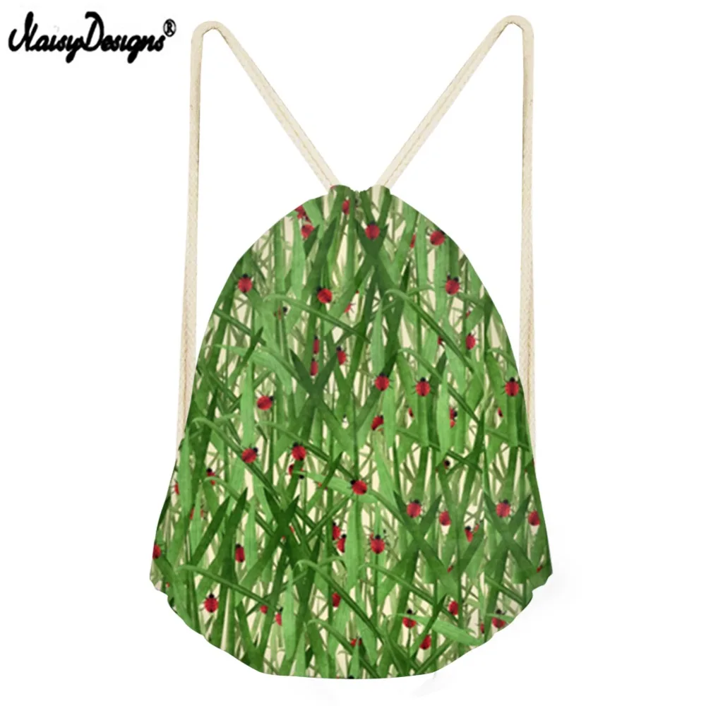 NOISYDESIGNS 2019 Drawstring Bag Children Backpacks For 3D Ladybug Printed Teenager Girls Daily Backpack Mochila Drop