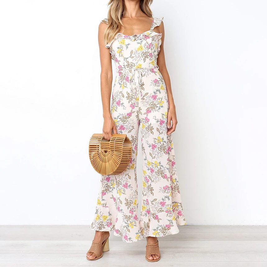 Sexy Rompers Overalls Boho Women Chiffon Jumpsuits Summer