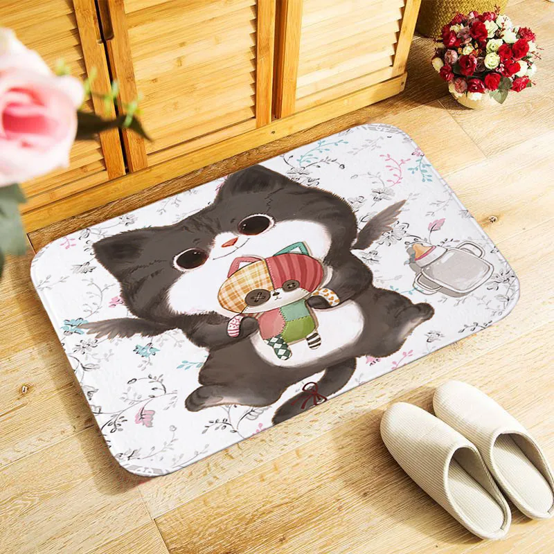 С рисунком кота; 40x60 см наружный входной коврик небольшой ковер для детей Спальня Кухня Холл коврик антискользящий коврик для двери - Цвет: mu 1365