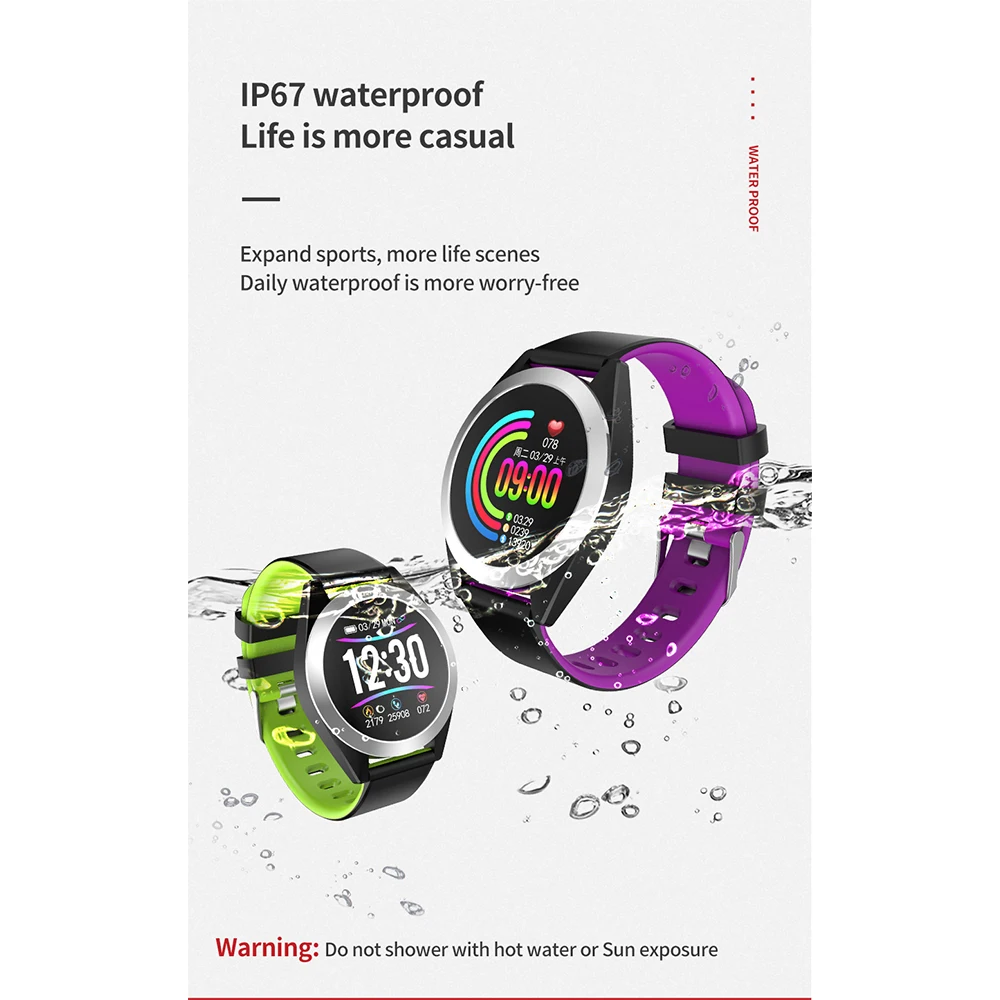 

SZMUGUA Smart Bracelet Watch Color Display Heart Rate Detector Blood Pressure Monitor Bluetooth Waterproof Wristband