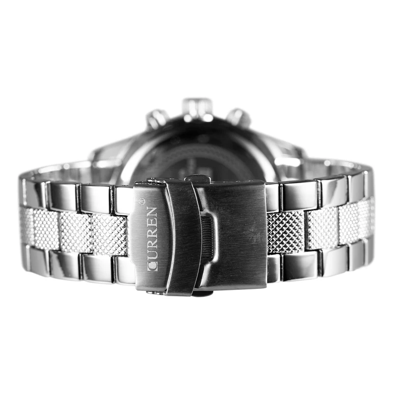 CURREN 8028 элегантные кварцевые Стальные часы мужские наручные с точечными