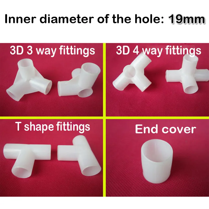 Внутренний диаметр 19 мм DIY полки для гардероба, игровая комната/домик для домашних животных, шарнирное соединение для палаток 10 шт./лот