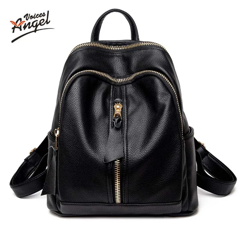 

New 2017 100% Real Soft Genuine Leather Women Backpack Woman Korean Style Ladies Strap Laptop Bag Daily Backpack Girl School Red