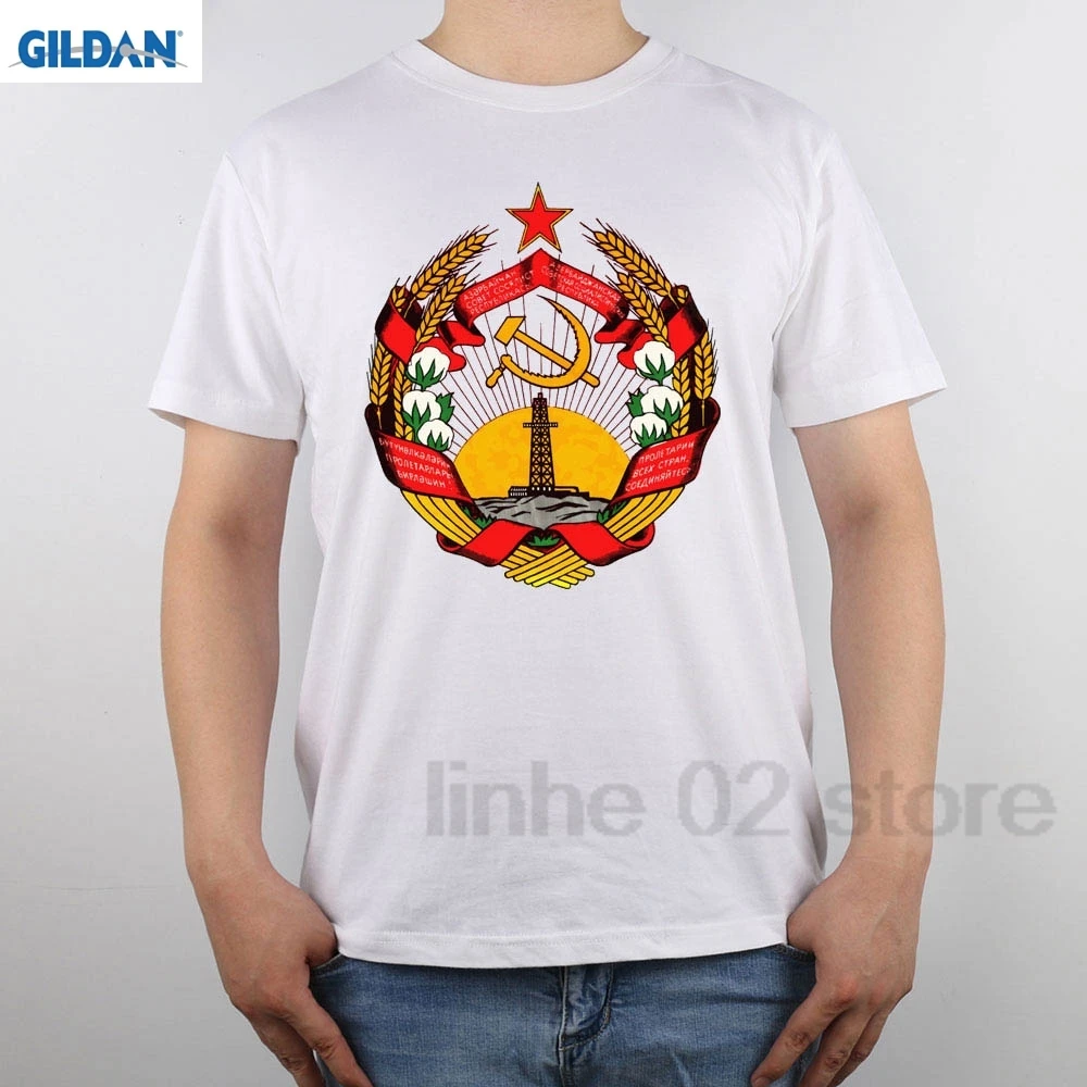 

GILDAN Cccp Coat Arms Azerbaijan Ssr t-shirt Men T Shirt