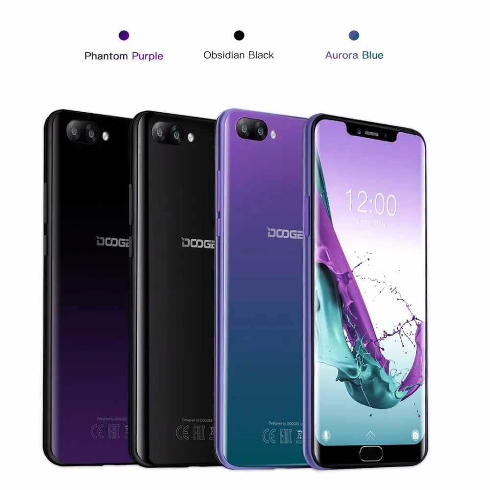 DOOGEE Y7 плюс мобильный телефон 6,18 дюймов 1080*2246 Экран MTK6757 Восьмиядерный 2,5 ГГц 6 ГБ Оперативная память 64 Гб Встроенная память 16.0MP + 13.0MP 5080 мАч ...