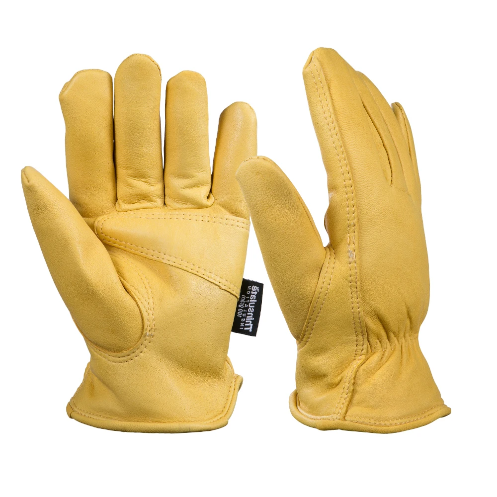 Men's Work Gloves Mechanic Goat Leather Impact Garden Gloves Welding