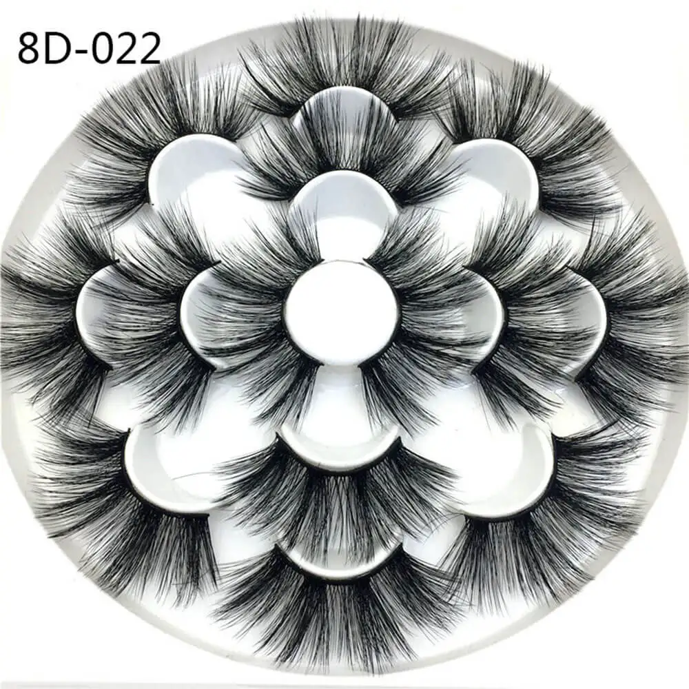 8D-022 NEW1/7 пар 3D натуральные норковые накладные ресницы 25 мм длинные ресницы для наращивания толстые пушистые ручные инструменты для макияжа глаз - Цвет: 8D-022