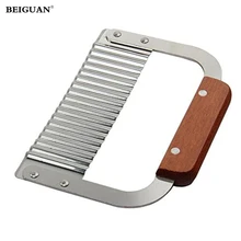 Деревянная ручка гофрированный волнистый нож картофель фри нож для выпечки ручной работы устройство для резки мыла картофельные инструменты для резки торта