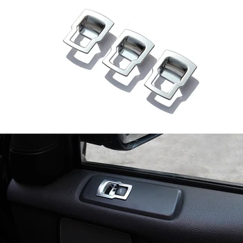 

3pcs/ set Chrome ABS Door Window Armrest Llift Buttons Sequins Decorator Frame Cover Trim For Land Rover LR4 2010-2016