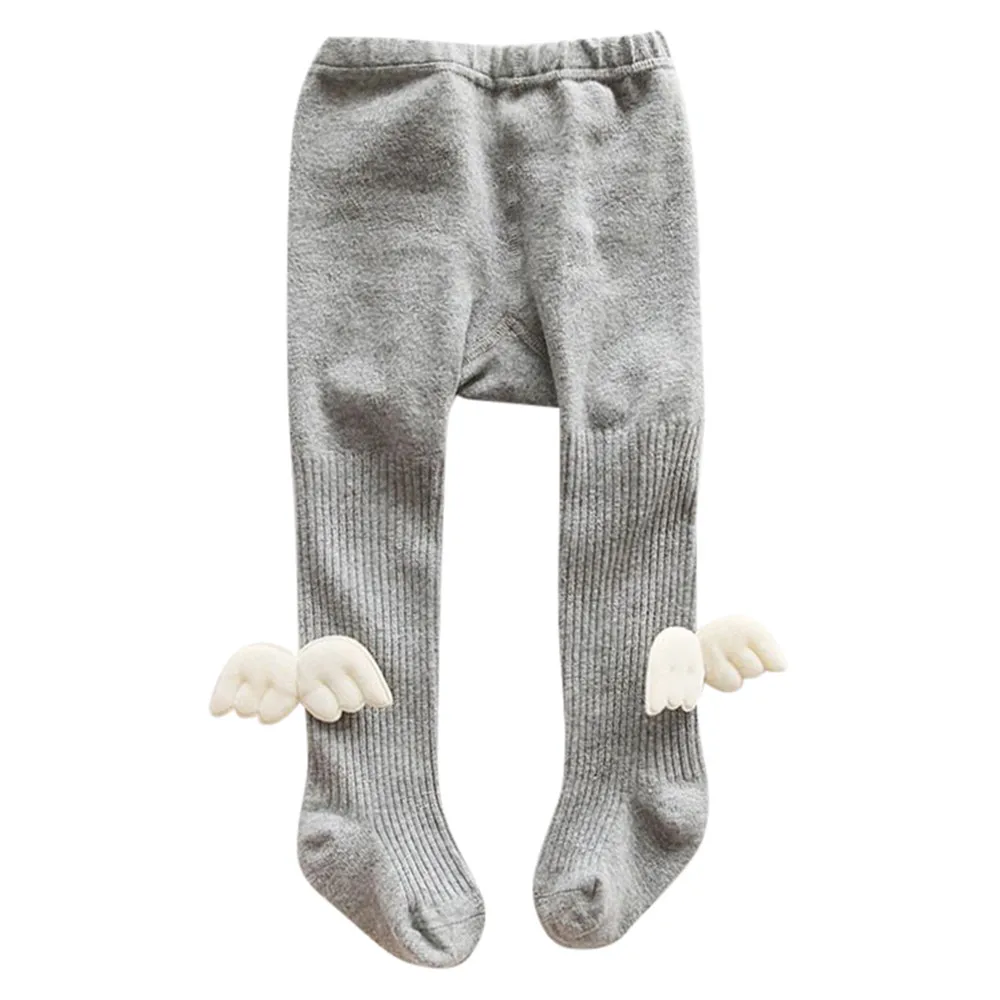 

New Fashion Winter Girls Leggings Elastic Striped Angel Wings Panty-hose Warm Pants Children Kids Thick Pants Warm Stockings